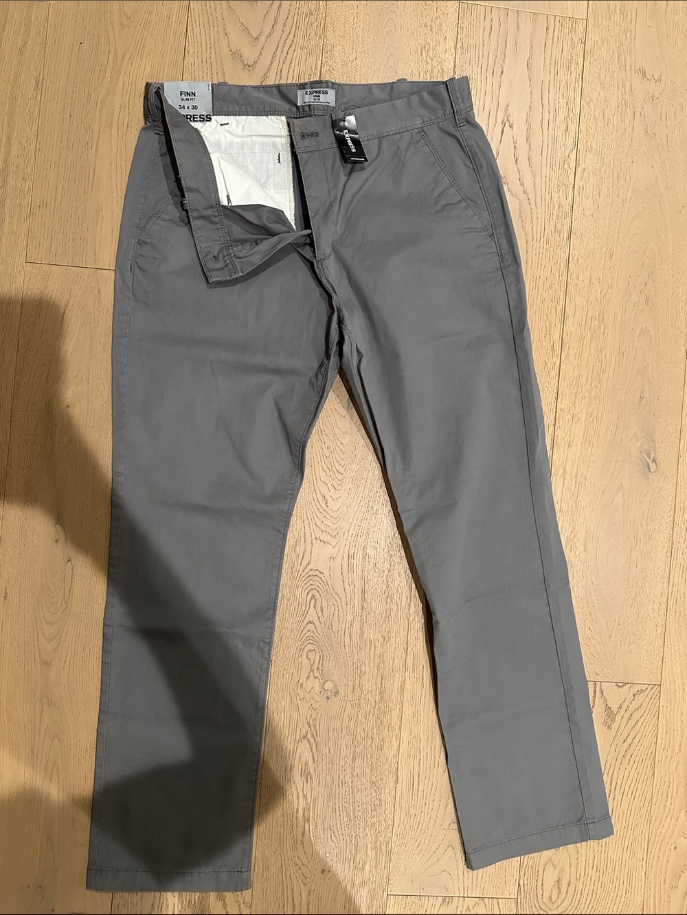 Express Men’s Gray Chinos - Finn Slim Fit